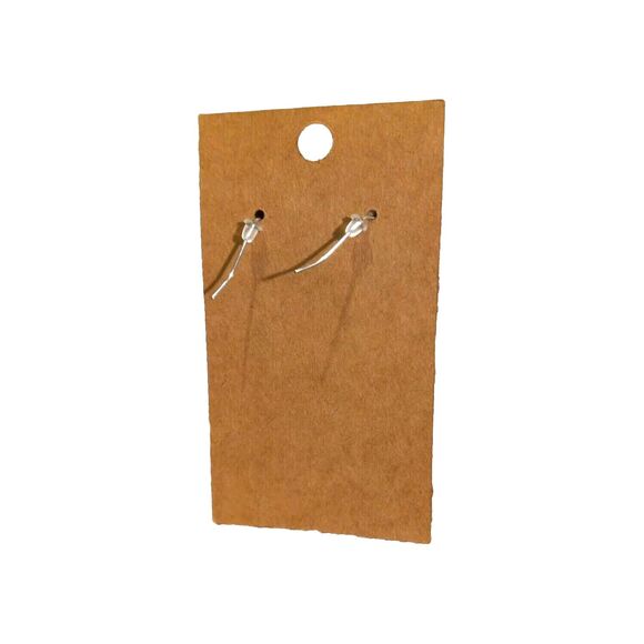 Silver Look Round Dangle Earrings Intertwined Hearts One Inch - Picture 2 of 4